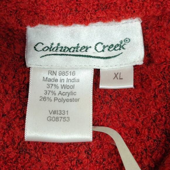 Coldwater Creek Wool Cozy Winter Comfy Stretchy Red Button-Up Cardigan Sweater - Picture 4 of 8